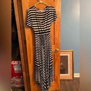 Banana Republic navy/white striped maxi dress, size XS petite